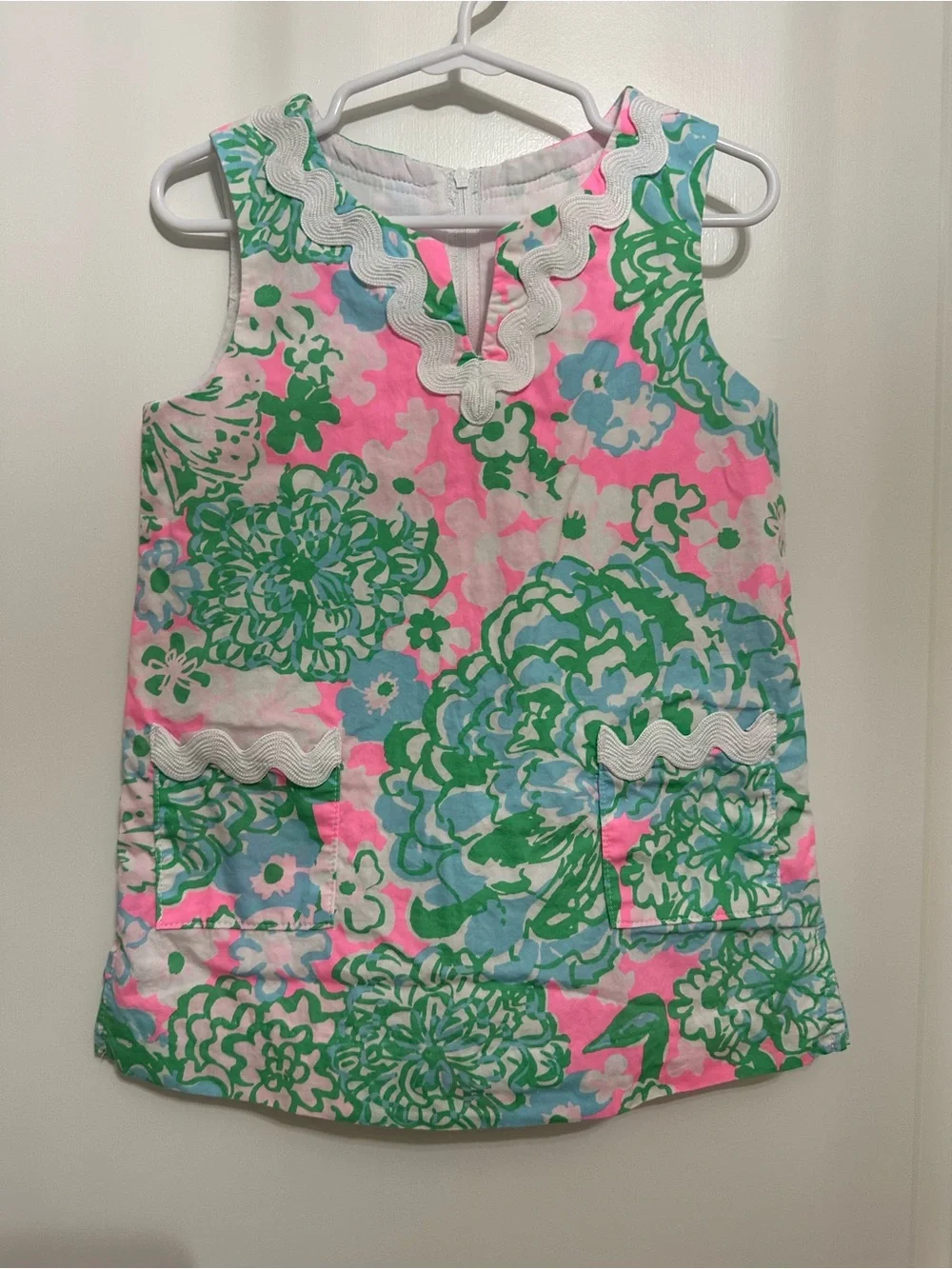 Lilly Pulitzer Pink, Green & Light Blue Floral Girl's Shift Dress Set
